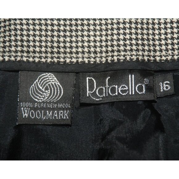 Vintage Woolmark Houndstooth Lined Pleated Wool Pants Women 16 RAFAELLA Career - Picture 10 of 11